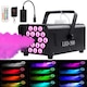 Masina de fum cu lumini, 18 LED, 500W, 2000CFM, efecte speciale, cu 2 telecomenzi fara fir si 13 efect de lumini colorate, masina de ceata interior exterior pentru petreceri DJ, WALALLA, negru