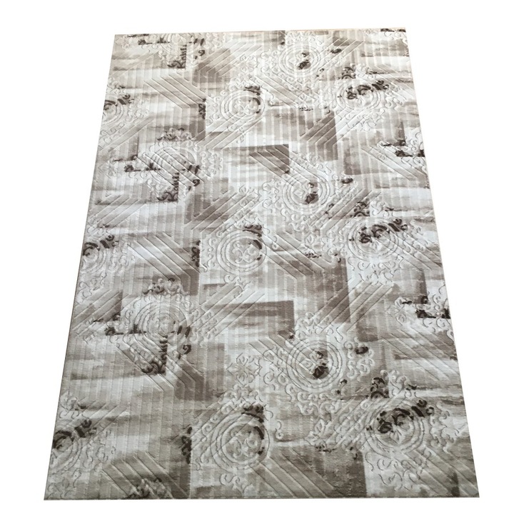 Covor Akustic Embos Bej, Abstract, Poliester, 150 x 230 cm