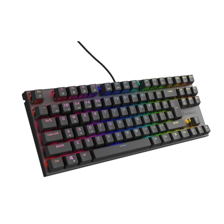Геймърска клавиатура Genesis Thor 303 TKL RGB, Черен, USB