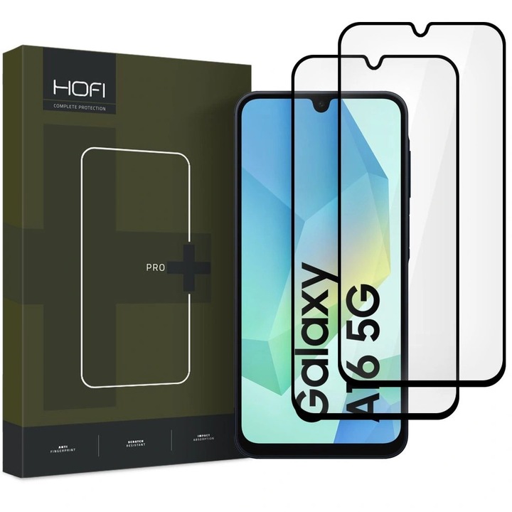 2 db védőfólia készlet, HOFI, üveg, Samsung Galaxy A16 4G / 5G, 9H, fekete / átlátszó