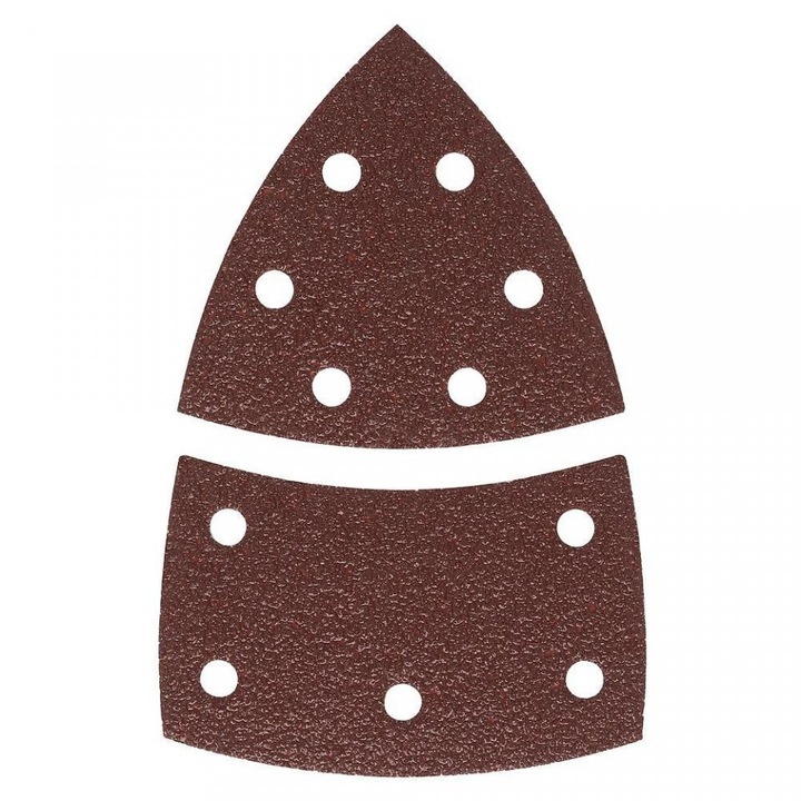 Set de 10 foi abrazive Bosch pentru slefuitor multifunctional, 102 x 62/93 mm, 11 Gauri, R 80