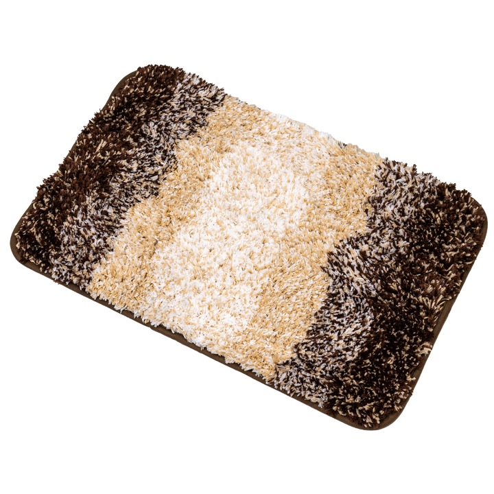 Covoras de Baie, Velara, Microfibra, 2200 GSM, Super absorbant, Spate aderent, Antiderapant, Usor de spalat, Maro, 40x60 cm