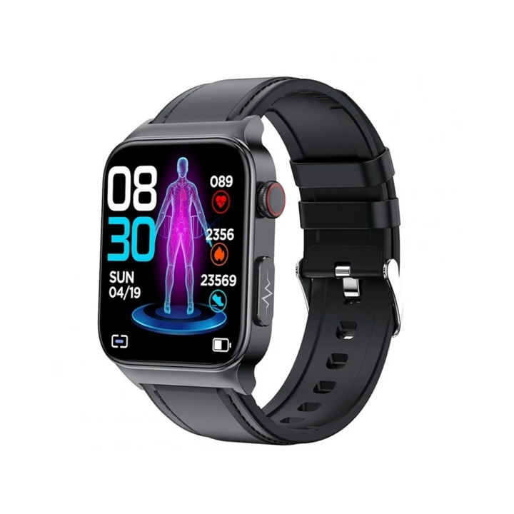 E500 интелигентен часовник за сърдечен ритъм, измерва кръвна захар, телесна температура, електрокардиограма, кръвно налягане, кислород в кръвта, наблюдение на съня, броене на крачки, гривна за упражнения.