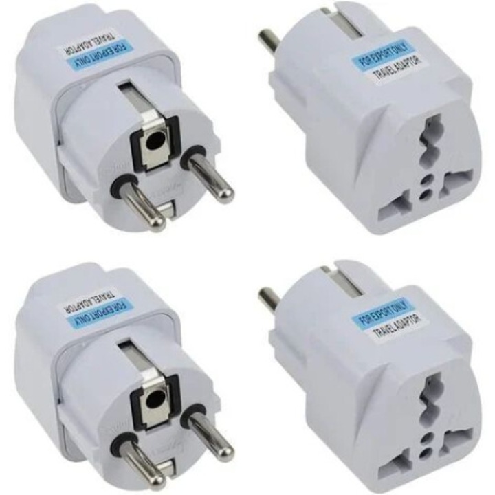 Set 4 adaptoare de calatorie, Cozevdnt, alb, compatibilitate universala