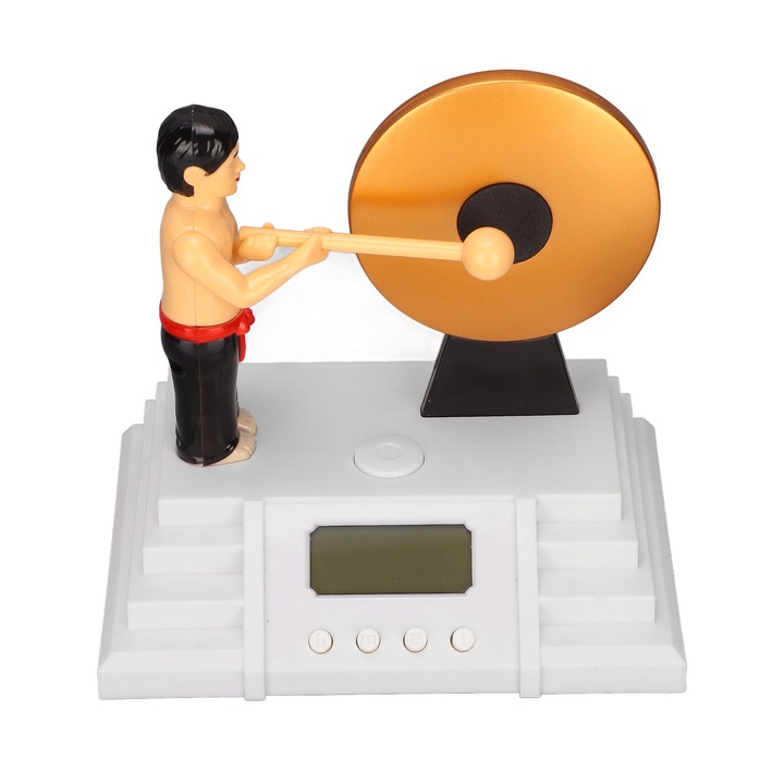 Enforose ébresztőóra képernyővilágítás-tartóval, modern design, gong stílus, 3xAA (elemek nem tartozék)