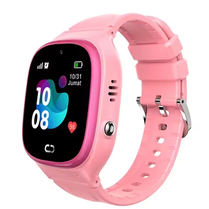 Vízálló okosóra gyerekeknek GPS nyomkövetővel (hangcsevegéssel, SOS kamerával, ébresztőórával, 12 órás időformátummal, érintőképernyővel)