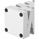 Suport metalic pentru umbrele, podea, geometrice, cu carlige si tava de picurare, 15.5x15.5x49 cm, Alb, Songmics