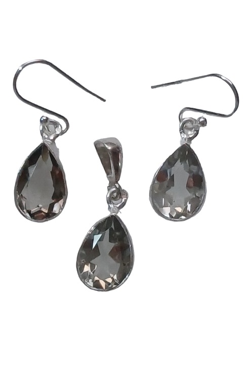 Set cercei si pandantiv din argint 925, TSR cu piatra naturala peridot model 3MSS10