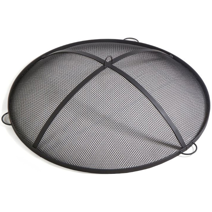Capac antiscantei pentru semineu exterior CookKing, diametru 79 cm, inaltime 25 cm, otel, negru