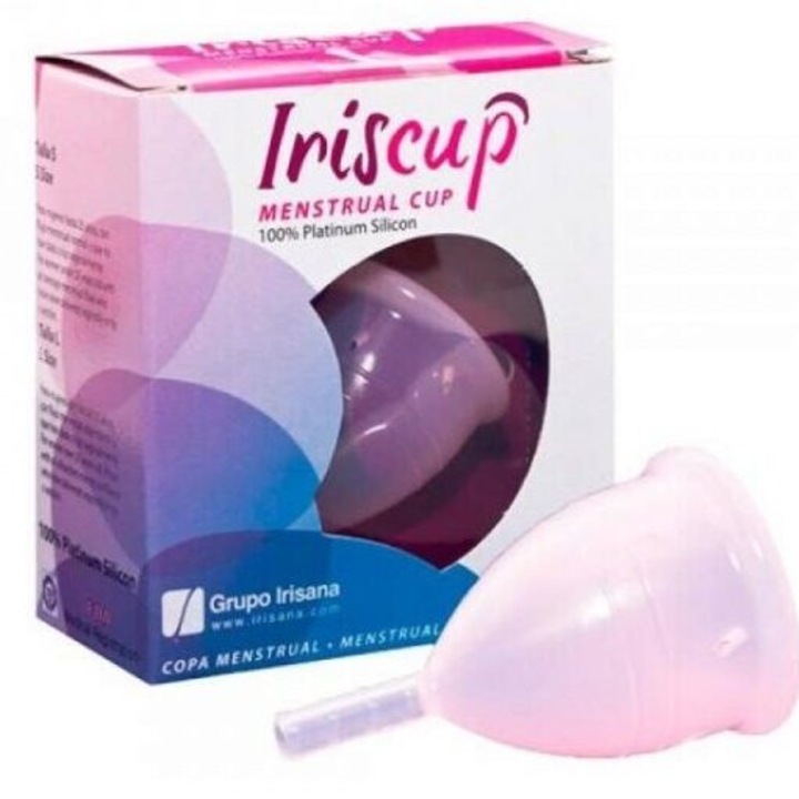 IrisCup - Cupa menstruala reutilizabila L, roz, cu punga de sterilizare