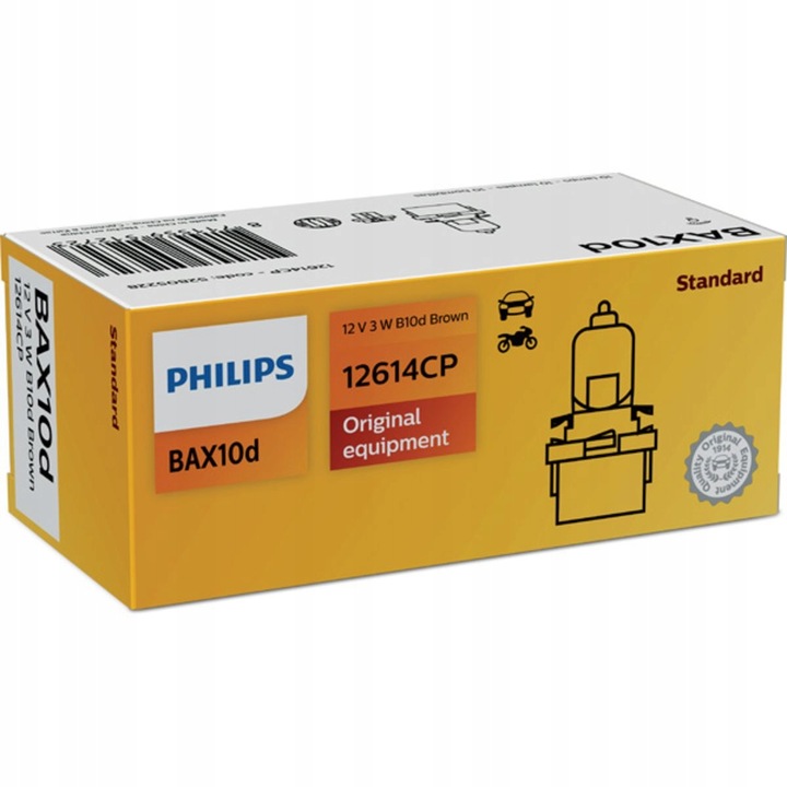 Автомобилна крушка, Philips, BAX 12V/3W B10D, халогенна, син цвят, комплект 10 бр.