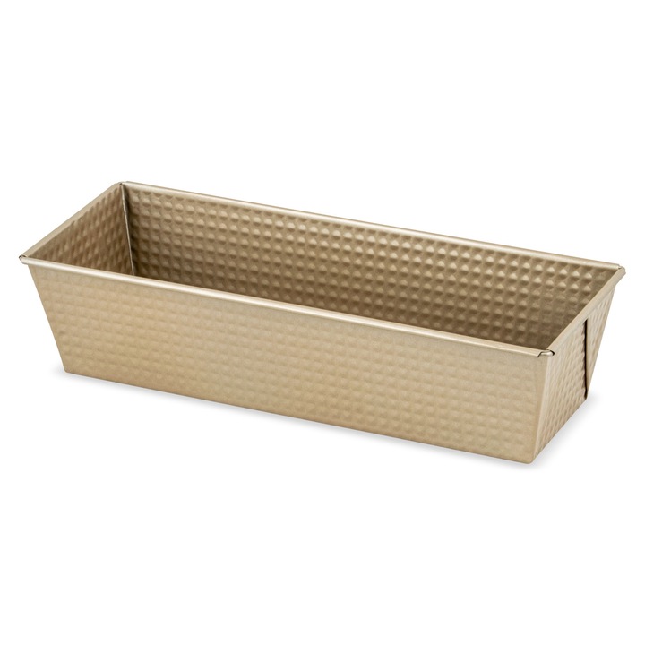 Tava de copt chec/cozonac/paine ZASS Gourmet, ZG-BW 02, 31x11.8x7.5cm, Otel carbon, Acoperire antiaderenta, Compatibilitate cuptor cu gaz si/sau electric, culoare Bronz