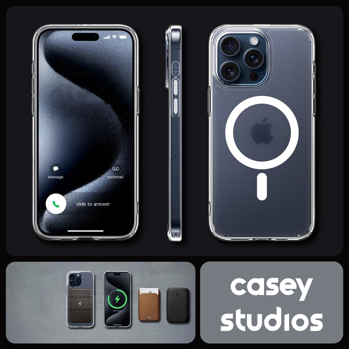 Husa compatibila cu Incarcarea Magsafe compatibila cu iPhone 15, CASEY STUDIOS™, de Protectie, Slim, pentru Incarcare Wireless, Margini Ridicate de Protectia Ecranului si a Camerelor