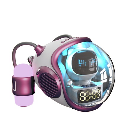 Boxa portabila A+ Space Sapsule Clock, Bluetooth 5.0, Lumina atmosferei ...