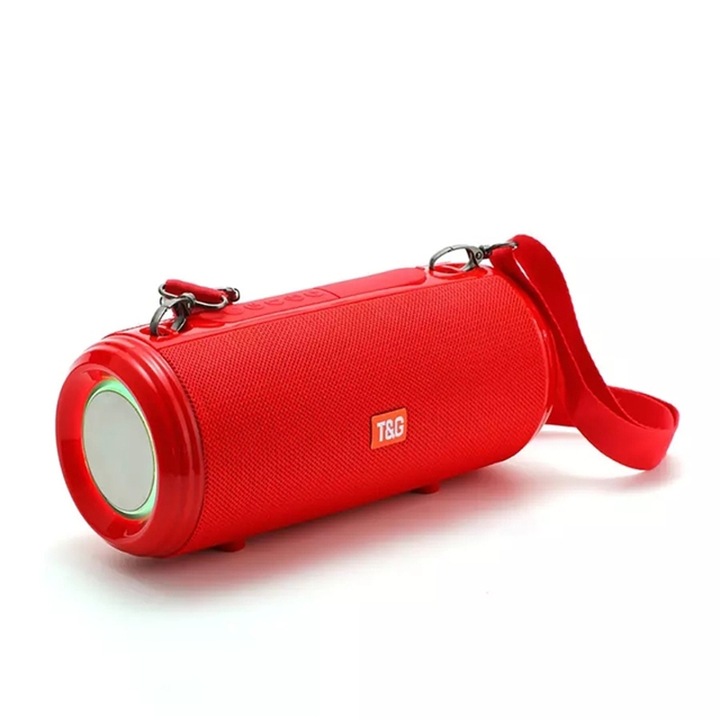 Boxa portabila T&G TG663 Wireless Bluetooth, LED colorate, Subwoofer, Negru