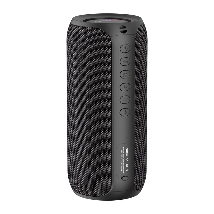 Boxa portabila Oneder V10, BT 5.0, Lumini LED duble, TWS, 10W Stereo CD, Suport Card TF & USB & AUX & FM, Roz