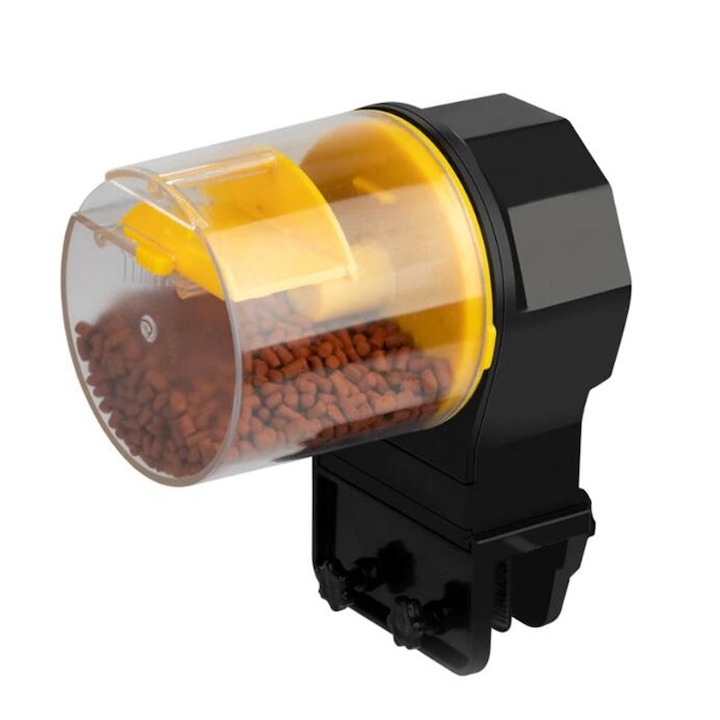 Hranitoare acvarii, WELUOT, automata, timer inteligent, galben/negru