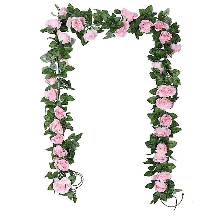 Комплект от 2 изкуствени растения WELUOT, 220см, Розови