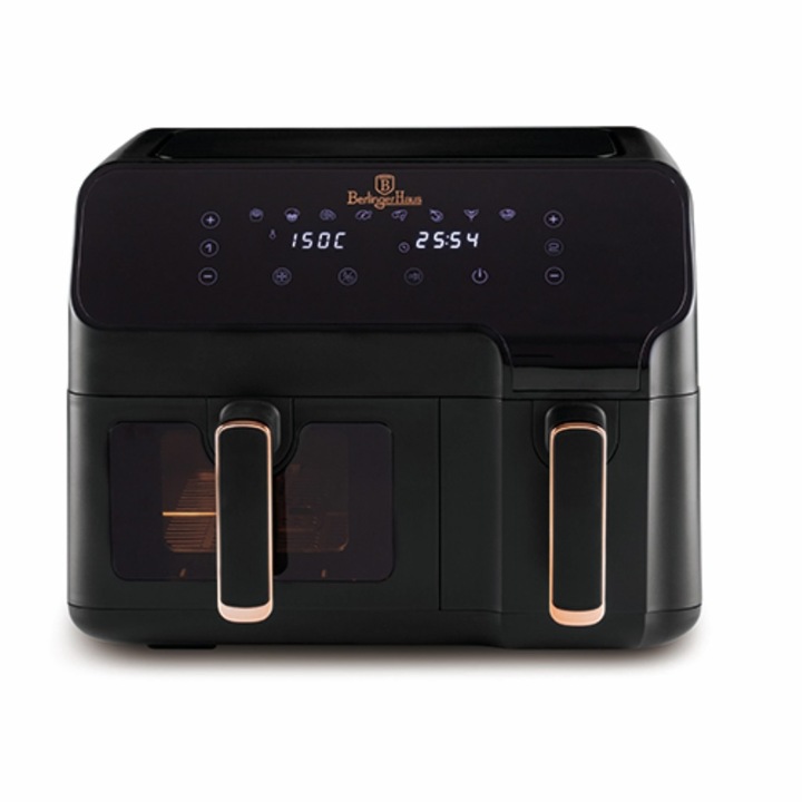 Friteuza cu aer cald dubla, airfryer 5.5+3.5 Black Rose Berlinger Haus BH 9467