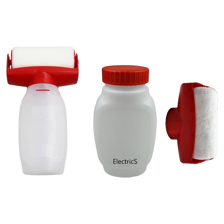 Rola de vopsit, trafalete, ElectricS, cu vopsea super lavabila inclusa, reutilizabila, 500 ml, alb
