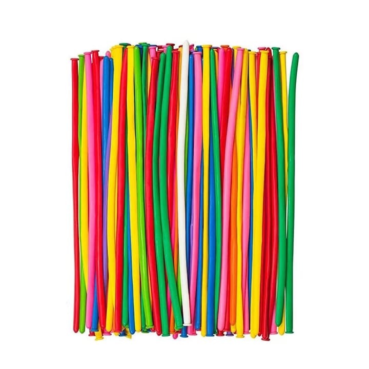 Комплект от 100 балона, WELUOT, магически балони, плътен латекс, многоцветни, 130 см