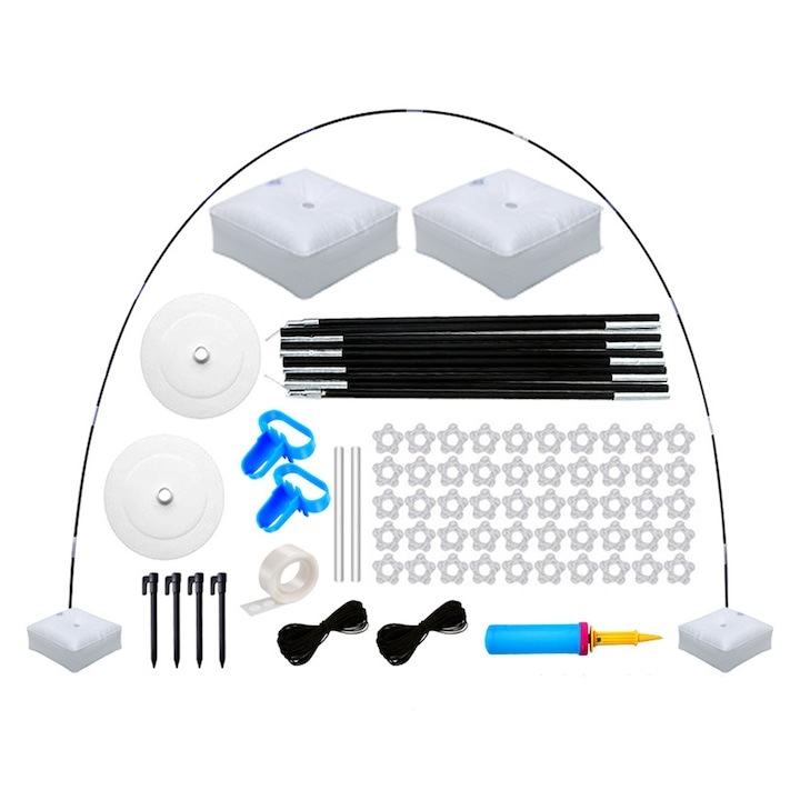 Дъговидна стойка за балони, WELUOT, за многократна употреба, регулируема височина 2,5 м, ширина 3 м, за партита, празнична украса