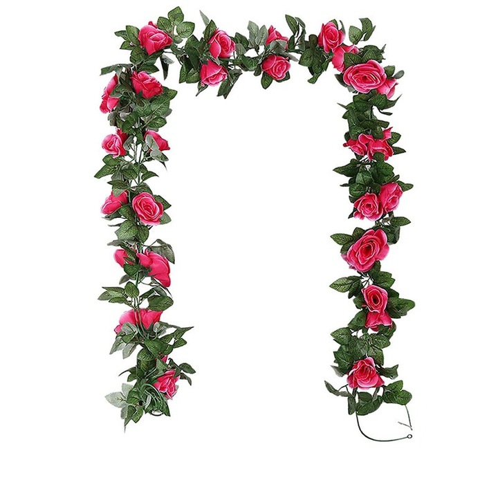 Комплект от 2 изкуствени растения, WELUOT, 220см, червени