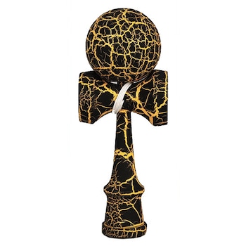 Joc de indemanare Kendama Crack, lemn fag, negru cu auriu Joc de indemanare Kendama Crack, lemn fag, negru cu auriu