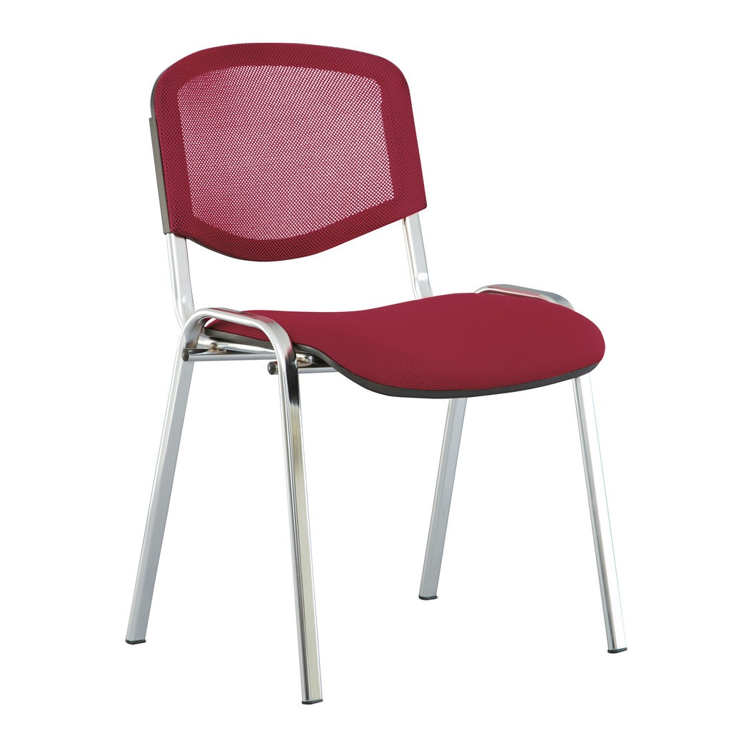 Scaun vizitator ISO NET CHROME, Bordo stofa cagliari