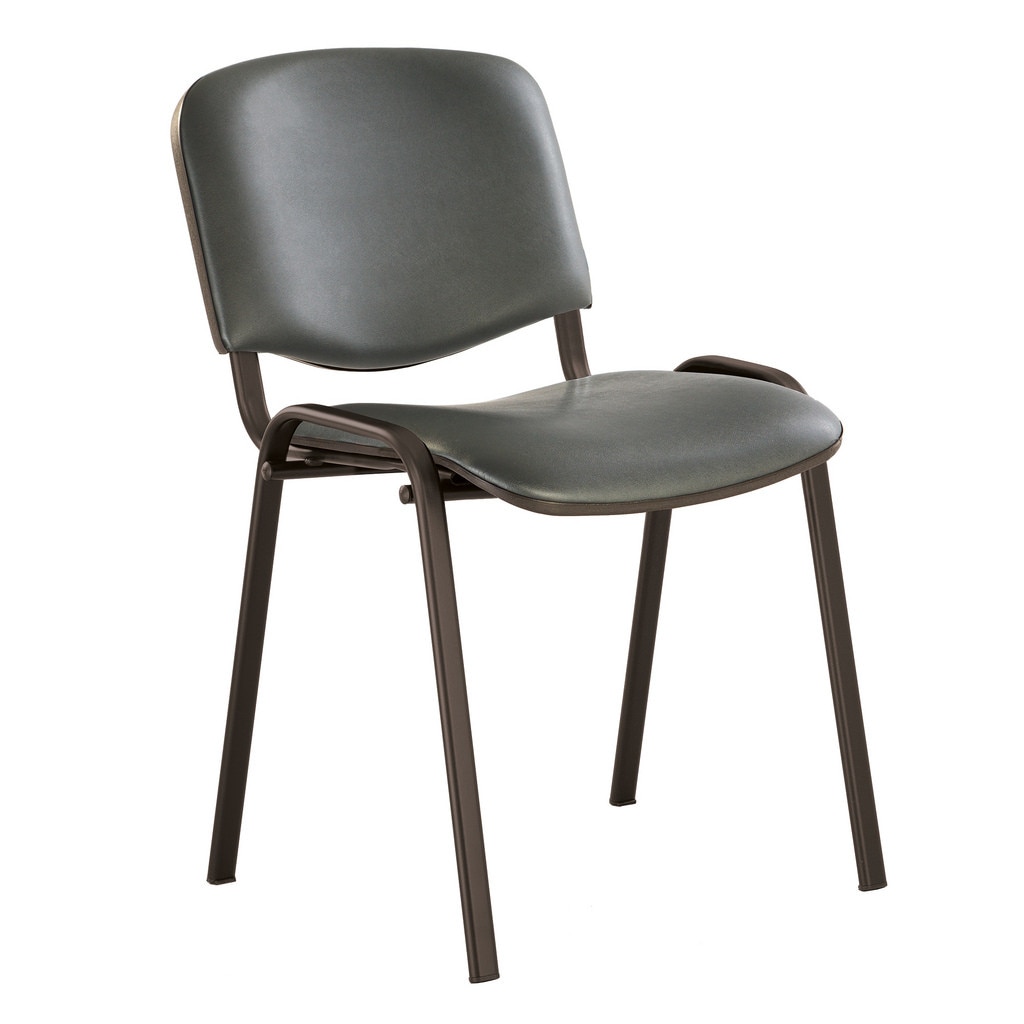 Scaun vizitator ISO BLACK, Gri piele ecologica