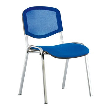 Scaun vizitator ISO NET CHROME, Safir stofa cagliari Scaun vizitator ISO NET CHROME, Safir stofa cagliari