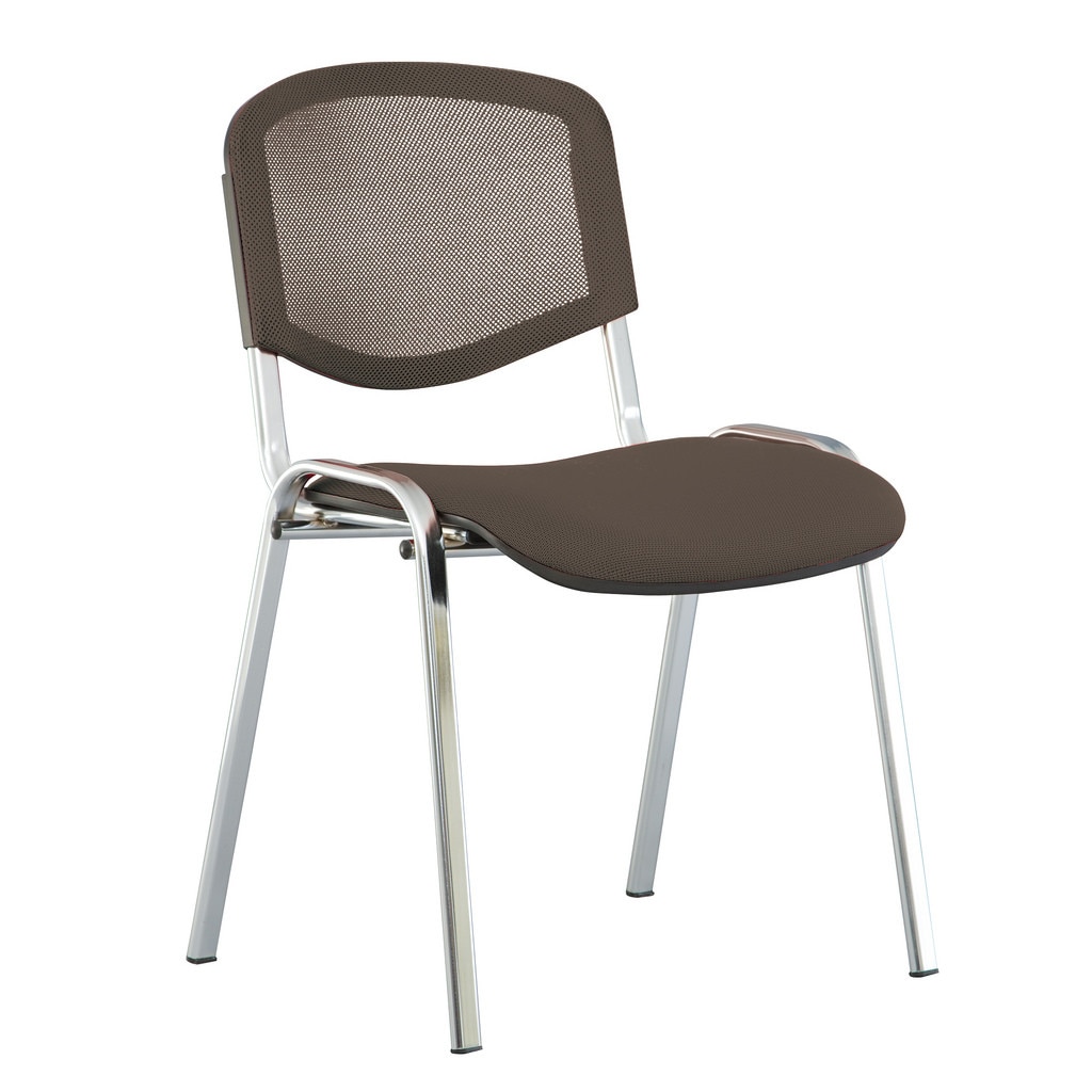 Scaun vizitator ISO NET CHROME, Gri stofa cagliari