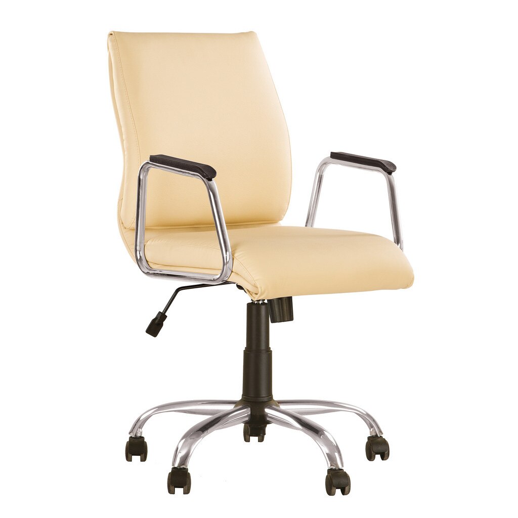 Scaun de birou VISTA, Crem piele ecologica