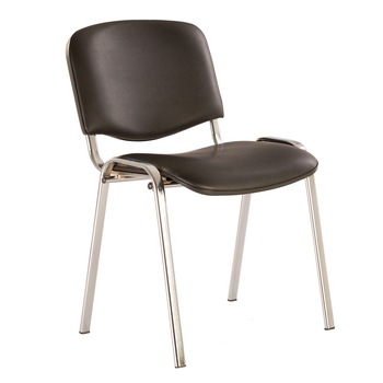 Scaun vizitator ISO CHROME, Negru piele ecologica Scaun vizitator ISO CHROME, Negru piele ecologica