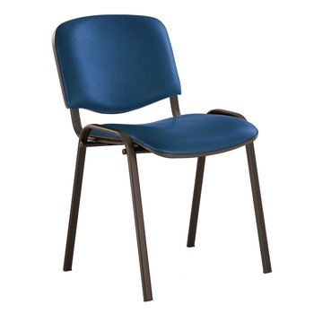 Scaun vizitator ISO BLACK, Albastru piele ecologica Scaun vizitator ISO BLACK, Albastru piele ecologica