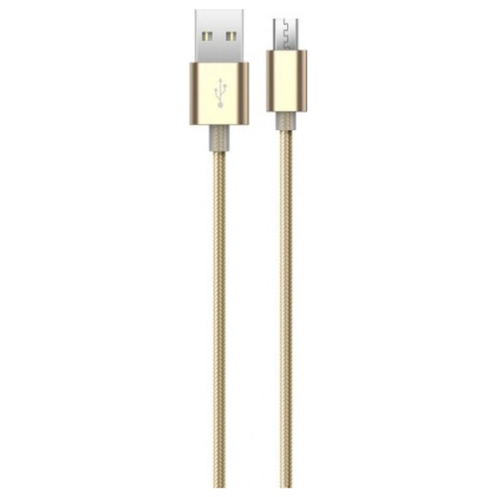 Кабел за данни Devia Gracious, MicroUSB, 1.5 м, Champagne Gold