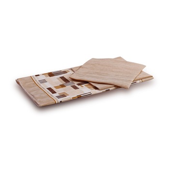 Set 2 Traverse + 4 Servete / 40x120cm + 40x40cm - UBELLA Marka/Filo Tortora Set 2 Traverse + 4 Servete / 40x120cm + 40x40cm - UBELLA Marka/Filo Tortora