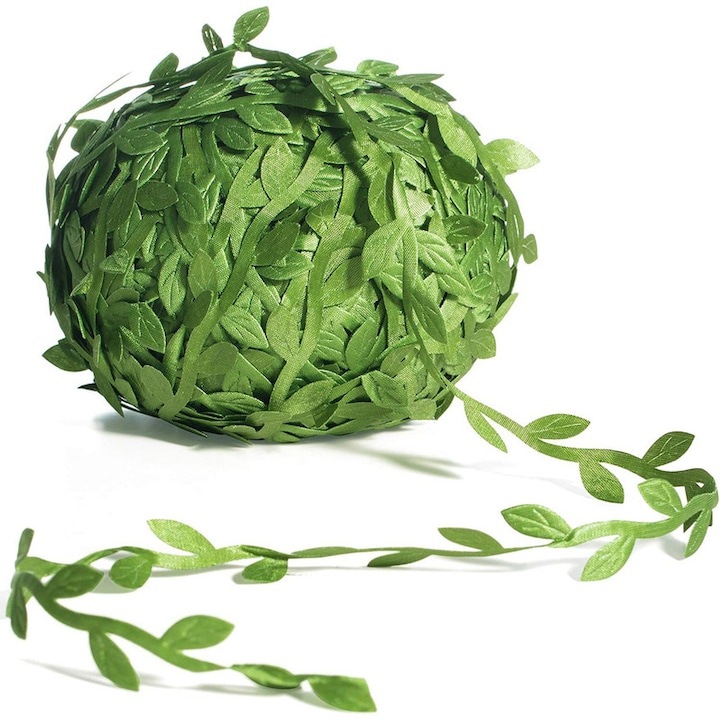 Декоративен гирлянд от изкуствен бръшлян, WELUOT, пластмаса, 40м, зелен