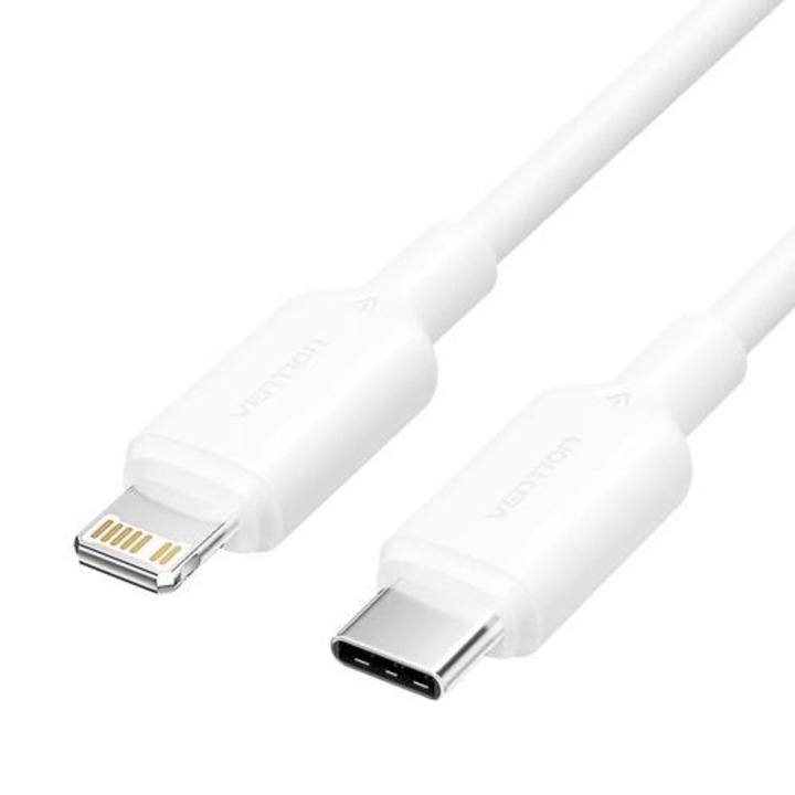 Kábel, LAKWF Vention, USB 2.0 Type-C, 1 m, fehér színű