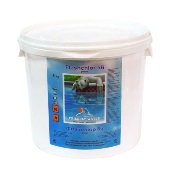 Флашхлор 56 Friendly Water, бърз хлор на гранули, 5 кг