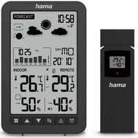 Statie Meteo Hama Ko Samui, cu Senzor Exterior, radio, alarma, negru