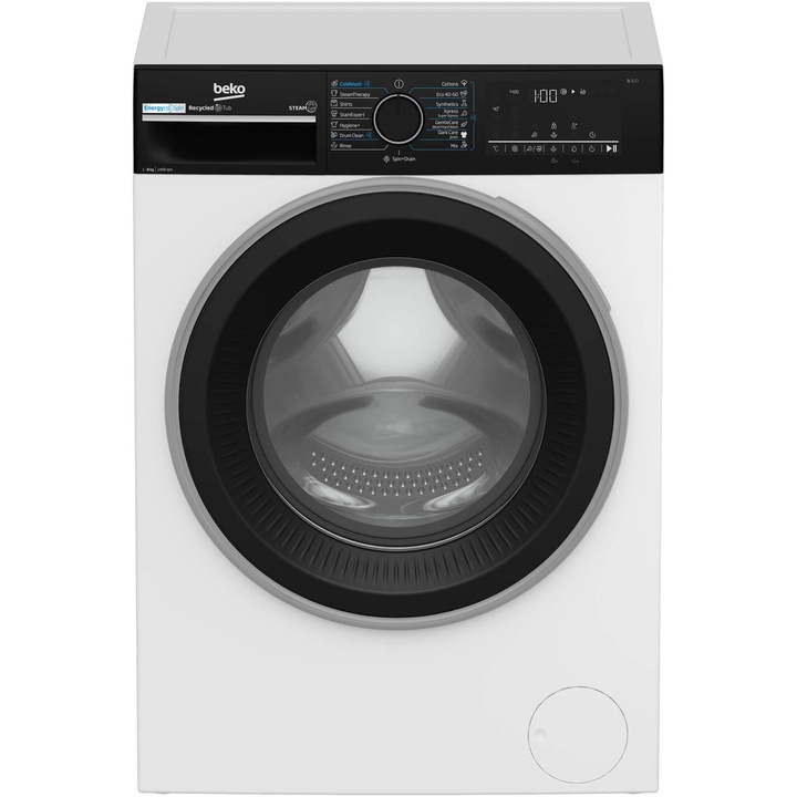 Пералня Beko B3WFU48415WBPBES, 8 кг, 1400 оборота в минута, клас A, SteamCure, AddXtra, ProSmart инверторен мотор, чекмедже за перилен препарат AutoClean, бяла