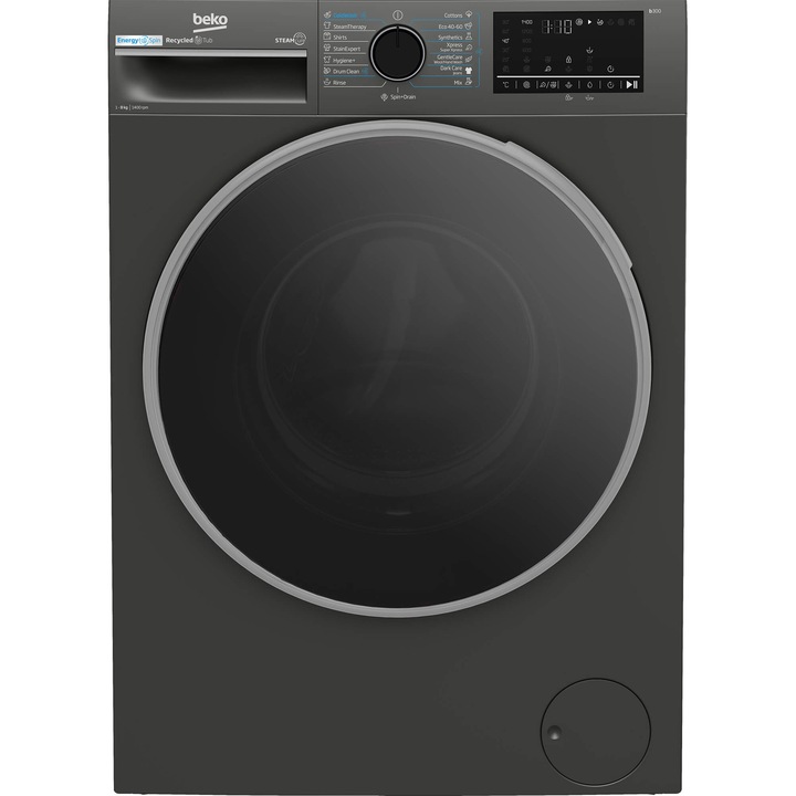 Пералня Beko B3WFU48415MB2ES, 8 кг, 1400 об/мин, Клас A, SteamCure, AddXtra, ProSmart Inverter Motor, AutoClean Detergent Drawer, Антрацит