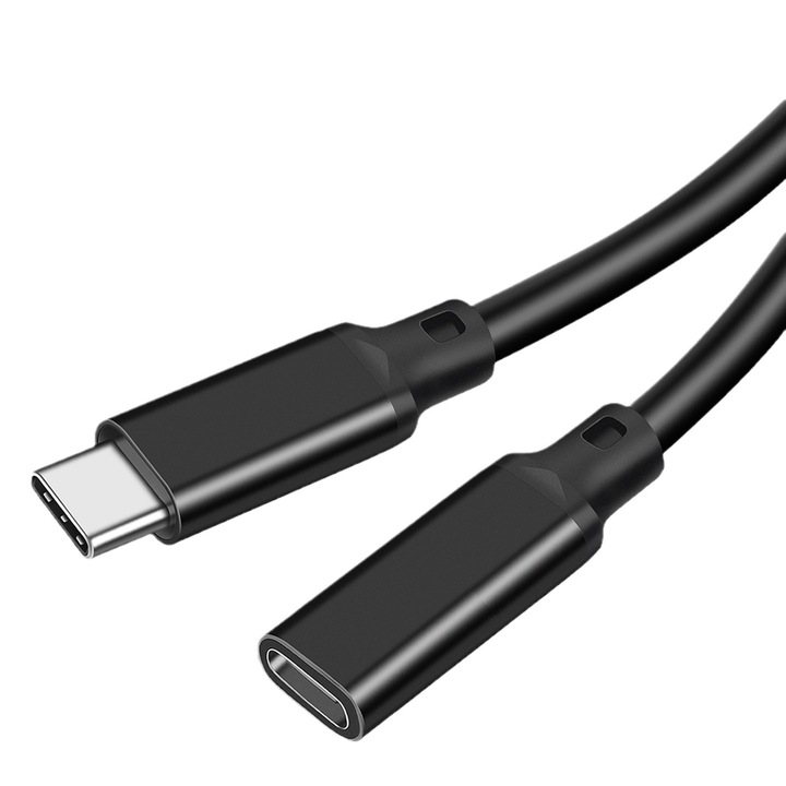 Удължителен кабел Type C, WELUOT, 1.5m, 10Gbps, 4K HD, черен