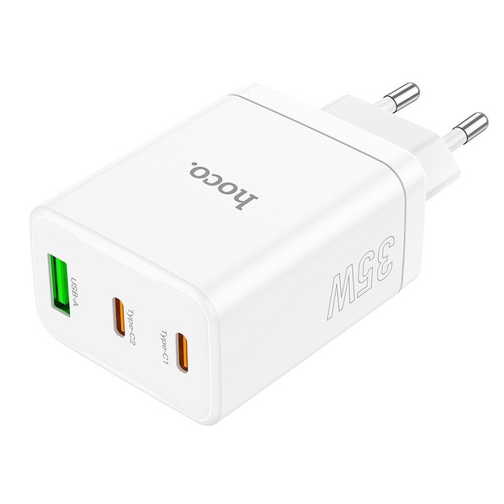 Univerzális töltő USB / 2xUSB-C 3A 35W Hoco N33 fehér