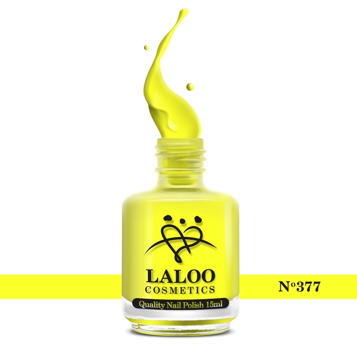 Класически лак за нокти No.377 Yellow Neon Laloo 15мл