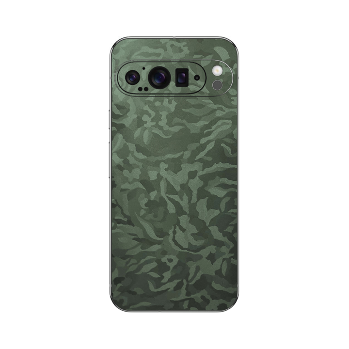 Folie iSkinz pentru Google Pixel 9 Pro XL - Camo Verde Military Green Shadow, 360 Cut, Skin Adeziv Full Cover, Protectie Carcasa Spate si Laterale