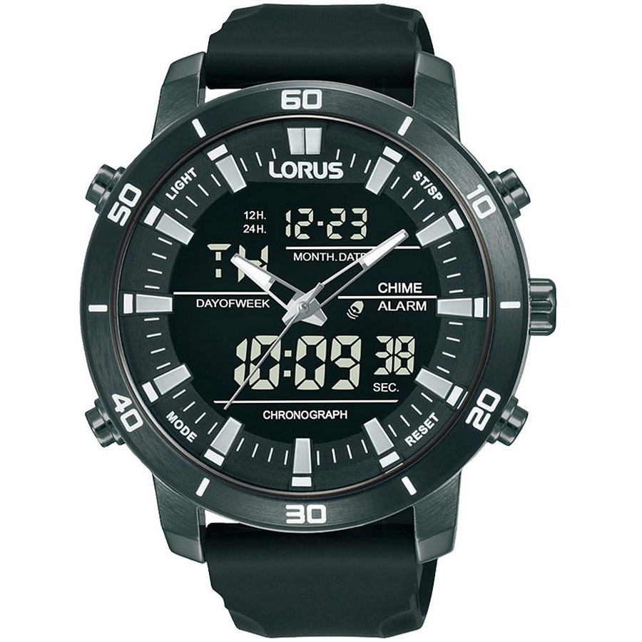 Ceas Lorus RW661AX9, quartz, negru, curea din piele naturala, rezistent la  apa 10 ATM