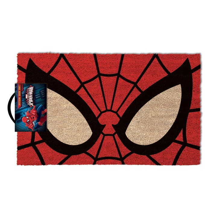 Covoras de intrare, Pyramid International, Spider-Man Eyes, 60x40cm, din fibra de cocos