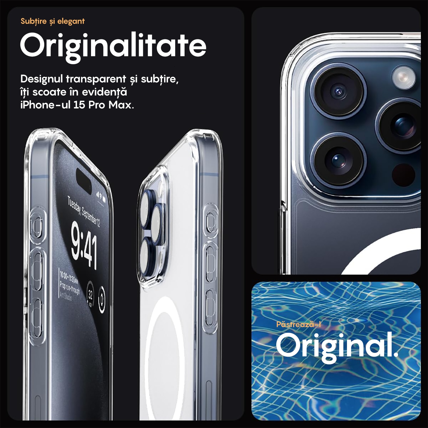 Husa compatibila cu Incarcarea Magsafe compatibila cu iPhone 15 Plus, CASEY STUDIOS™, de Protectie, Slim, pentru Incarcare Wireless, Margini Ridicate de Protectia Ecranului si a Camerelor